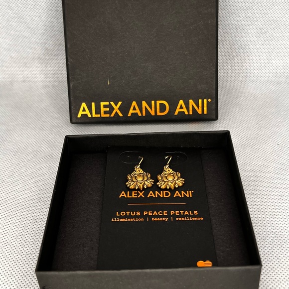 ALEX AND ANI - Lotus Hook Earrings. WEAR FOR GROWTH + NEW BEGINNINGS. - Picture 3 of 5